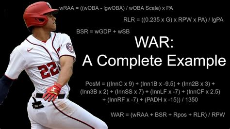 What is war stat in baseball - For batting rate stats, generally a minimum of 3.1 Plate Appearances/G, 1.0 IP/G, 0.67 Gm and Chances/Team Game (fielding), 0.2 SB att/Team Game (catchers), and 0.1 SB att/Team Game (baserunners only since 1951), and 0.1 decision/G for single-season leaderboards generally needed for rate statistics. For pitcher fielding the minimums are reduced ...